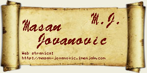 Mašan Jovanović vizit kartica